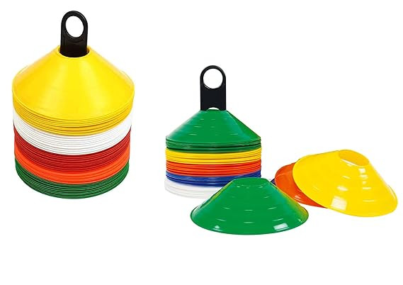 Protoner Sports Training Disc Cones, Multicolour Ground Markers, Set of 50-10 Options, Agility Training Equipment (Set of 20 pcs)