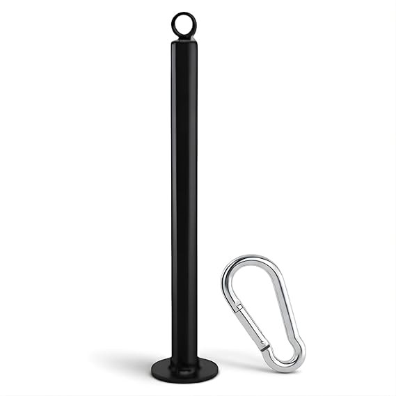 Weight Plate Loading Pin for Cable Pulley System LAT Pulldown Solid Metal Gym Equipment Weights Lifting Pin with Carabiner