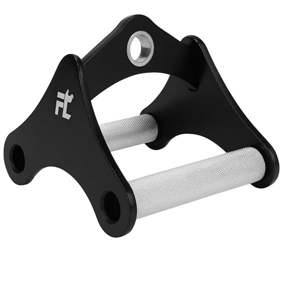Double D Row Handle Cable Attachment, Aluminium Construction, Ergonomic Non-Slip Grip for Weight Training