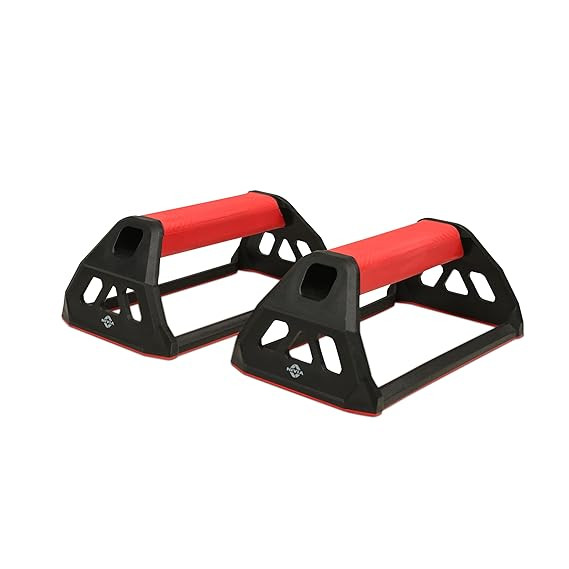 Nivia Performance Push-Up Bar, Home Gym Equipment for Men & Women, For Training, Exercise Push up Stand, Gym Accessories, Home Use for Chest, Anti-Slip Push Up Stand (Red)