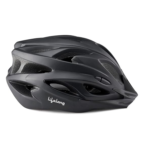 Lifelong Adjustable Cycling Helmet With Detachable Visor | Adjustable Light Weight Mountain Bike Cycle Helmet With Padding For Kids And Adults (LLFAH01, Black