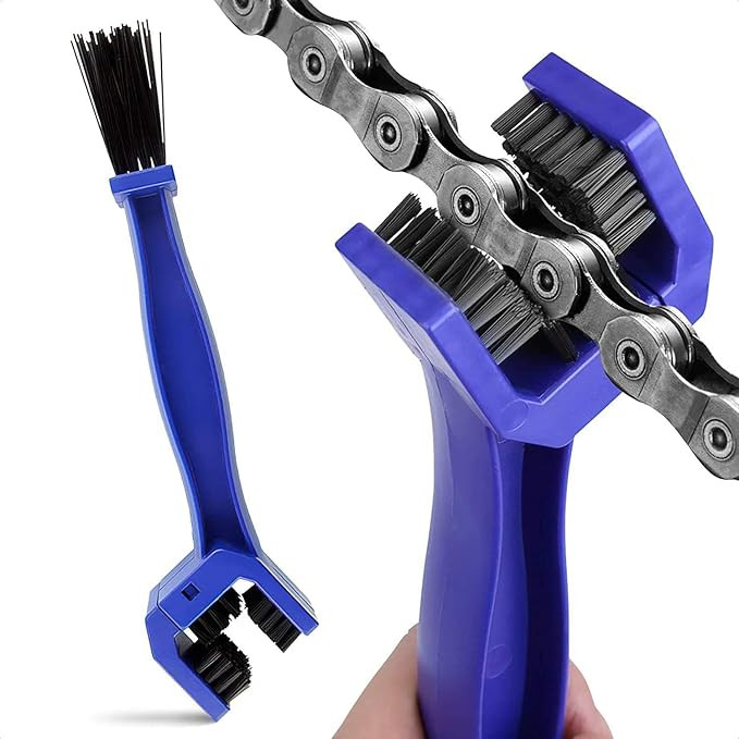 Multi-Purpose Bike Chain Gear Cleaner Brush with Imported Soft & Long Bristles for Quick Cleaning of Cycles, Motorcycles (Blue)