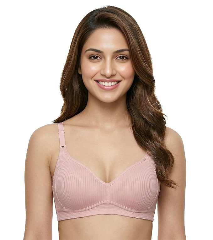 DClub Womens Cotton Lightly Padded Everyday Bra, Wire Free, Comfortable with Seamed Cups,Adjustable Strap for Everyday Bra