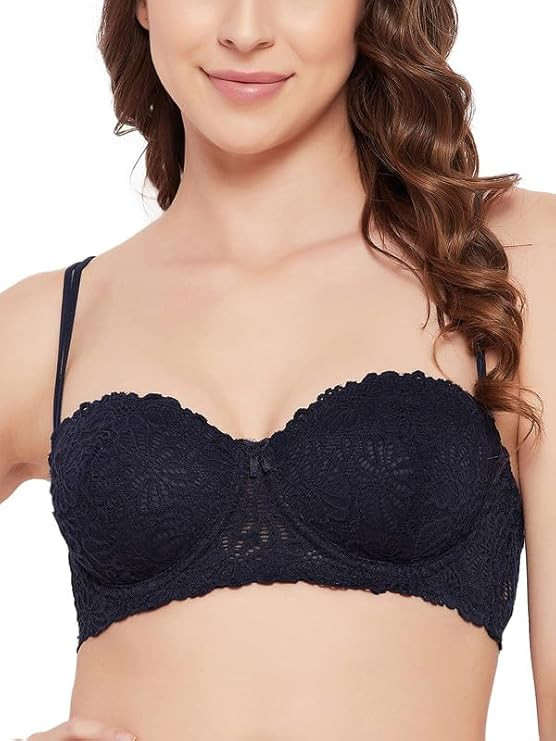 Clovia Women Lace Solid Padded Full Cup Underwired Balconette Bra