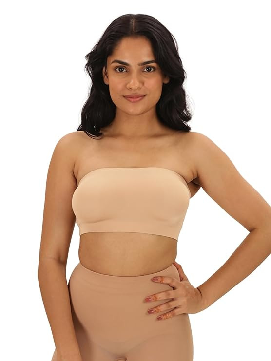 UNDERNEAT Women Seamless Bandeau Bra | Strapless Non-Padded | Wireless Ligthweight and Breathable | Ideal for All Day Comfort | Anti-Slip Silicone Grip Tube Bra for Women