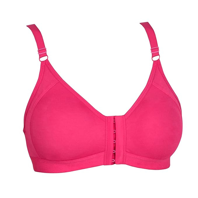 Women’s Front Open Hook Bra Wireless Comfortable Everyday Support Soft Fabric Adjustable Straps Easy Wear Perfect Daily Use Fit 1 Pcs
