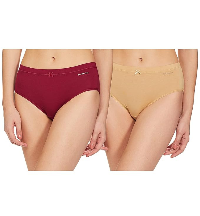 Van Heusen Women’s Hipster Panty - Pack of 2 | Everyday Panty | Cotton Stretch | Anti‑Bacterial Tech | Keeps you dry and Fresh | Sweat Absorbent | Inner Elastic | No‑Marks Waistband | Solid Colors | (Assorted Fresh colors ) Style 11109