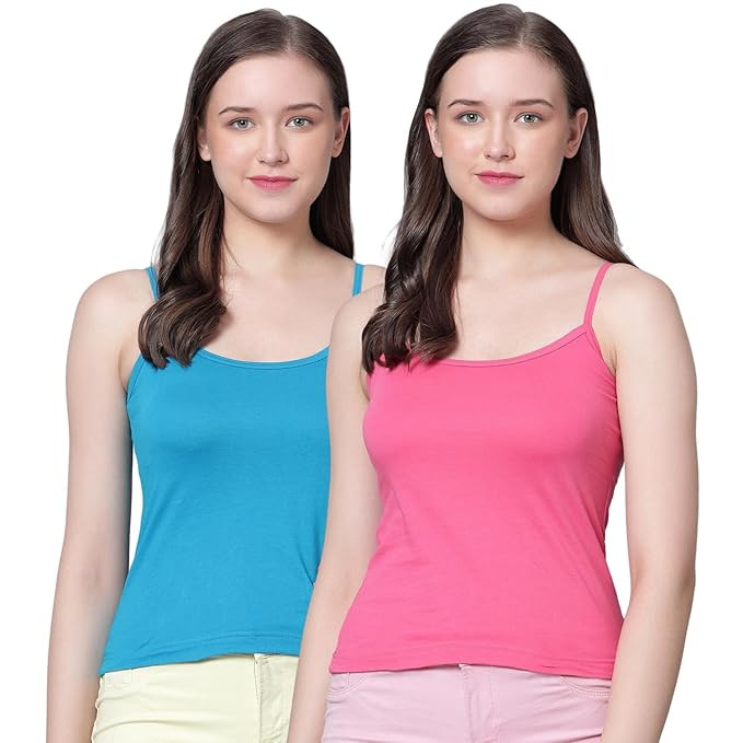 Aimly Women's Regular Fit Cotton Camisole Slip Spaghetti | Combo Pack of 2