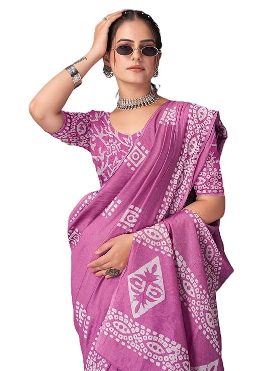 Women's Pure Cotton Saree with Traditional Block Print Design | Unstitched Blouse Piece | Soft Cotton, Lightweight Saree | Ideal For Ethnic, Traditional Look and Daily Wear Saree |
