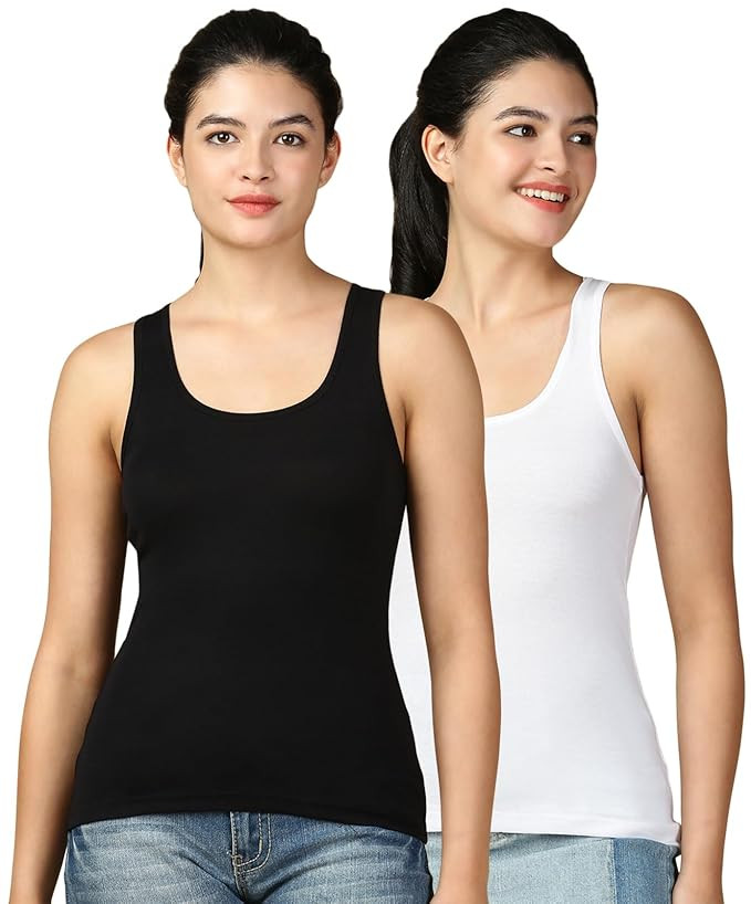 Lux Cozi Women's Cotton Regular Fit Racerback Tank Top | Pack of 2