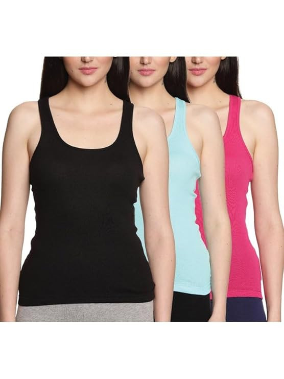 Lux Amore Women's Racerback – Premium Cotton, for Yoga & Gym Workouts(Color May Vary)