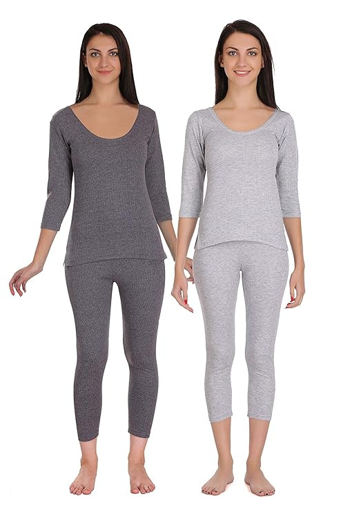 Selfcare Women Poly Cotton Thermal Top and Pyjama Set (Pack of 2 Set)