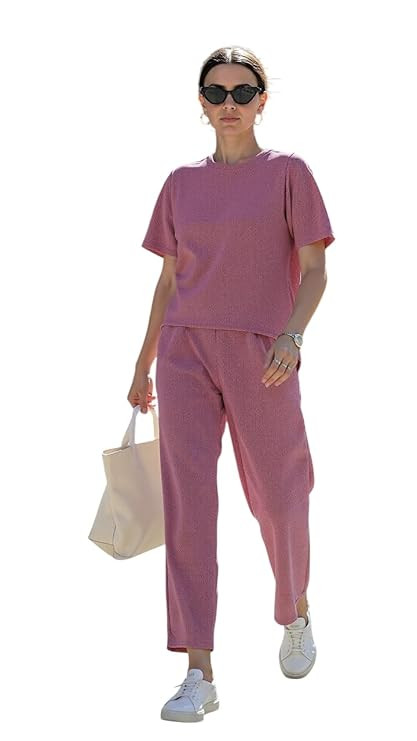 Stylish Womens Polyester Regular Fit Solid Round Neck Co-Ord Set | Lightweight & Breathable Fabric | Co-Ord Set for Womens & Girls