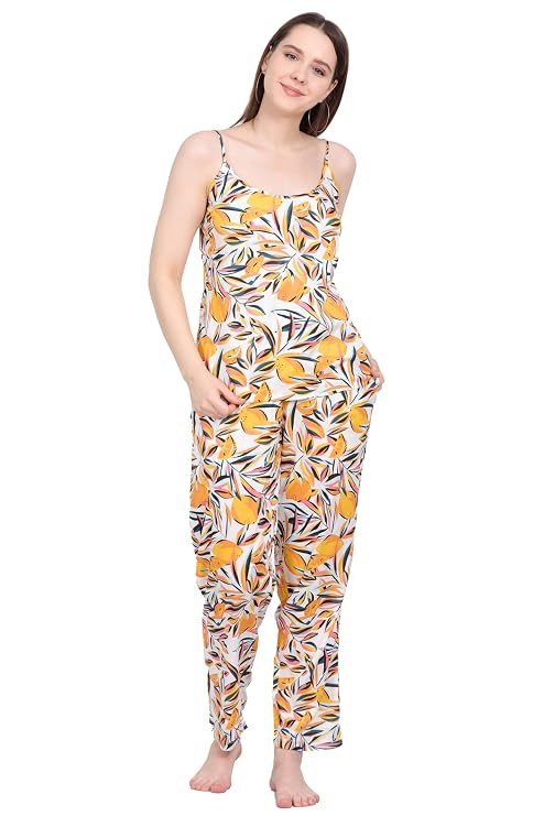 Women's Cami & Pyjama Set - Sleeveless Nightwear Loungewear for Ladies - Comfy Sleepwear Set for Restful Sleep - Night Suit Top and Pajama Set for Girls
