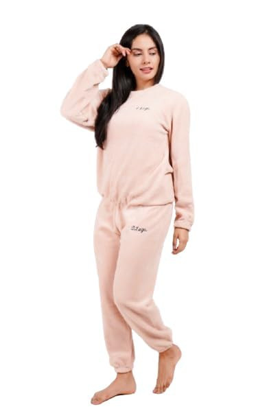DISOLVE Women Winter Woolen top with Pajama | Warm Winter Wear Night Set | Woolen Tracksuit Loungewear Set