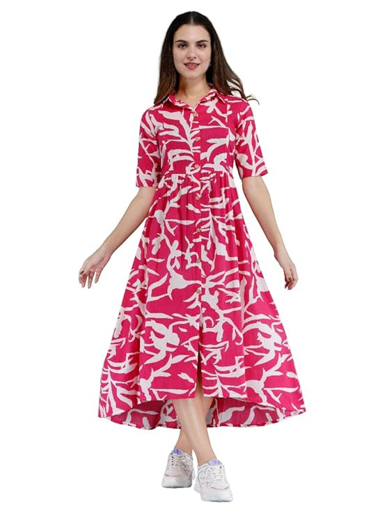 Dhruvi Women's Rayon Anarkali Maternity Dress & Feeding Kurti with Zippers