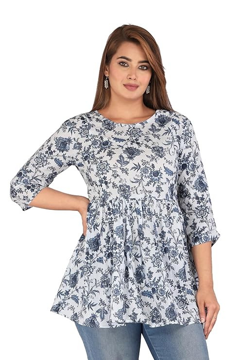 100% Cotton Maternity Feeding Top for Women | Nursing Short Kurtis with Zip | Pregnancy Long Tunics for Jeans | Maternity Nursing Clothes for Easy Breast Feeding | Pregnancy Clothing.