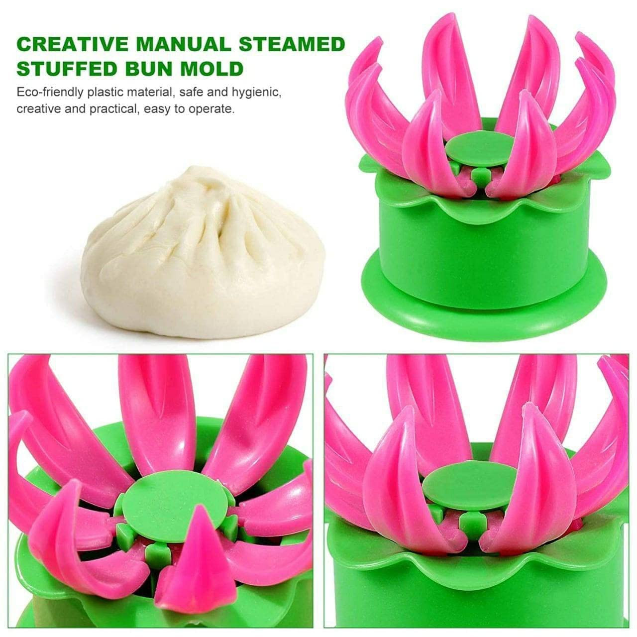 Momos Maker Mould Shapes | Plastic Dumpling Maker Dough Press | Kitchen Tools for Steamed Stuffed Bun, Pastry, Ravioli, Pierogi, Empanada, Potstickers & Easy Dough Wrapping Tool