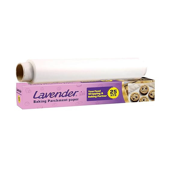 LAVENDER Premium Non-Stick Parchment Paper Roll 25M | Food Grade, Eco-Friendly, Chemical-Free Baking Sheets | Oven & Air Fryer Safe | Ideal for Cake, Cookies, Roti, Wrapping & Oil-Free Cooking