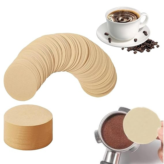 600Pcs Coffee Filter Paper, 51mm Filter Paper for Coffee Machine, Compatible with Coffee Makers, Home and Cafe Use(Natural Wood Color)