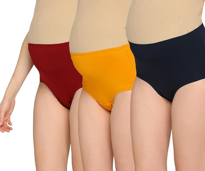 Women's High Waist Soft Comfy Cotton & Breathable Maternity Panty|Pregnancy Panty|Maternity Panties (Pack of 3)