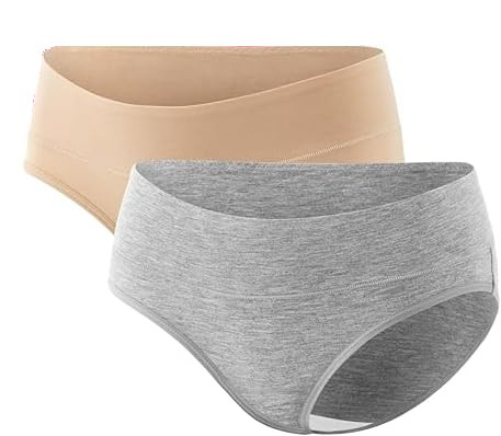 GEIFA® Womens Maternity Panties Maternity Underwear Under Bump Comfortable Pregnancy Postpartum Brief Pack of 2 Plus Size
