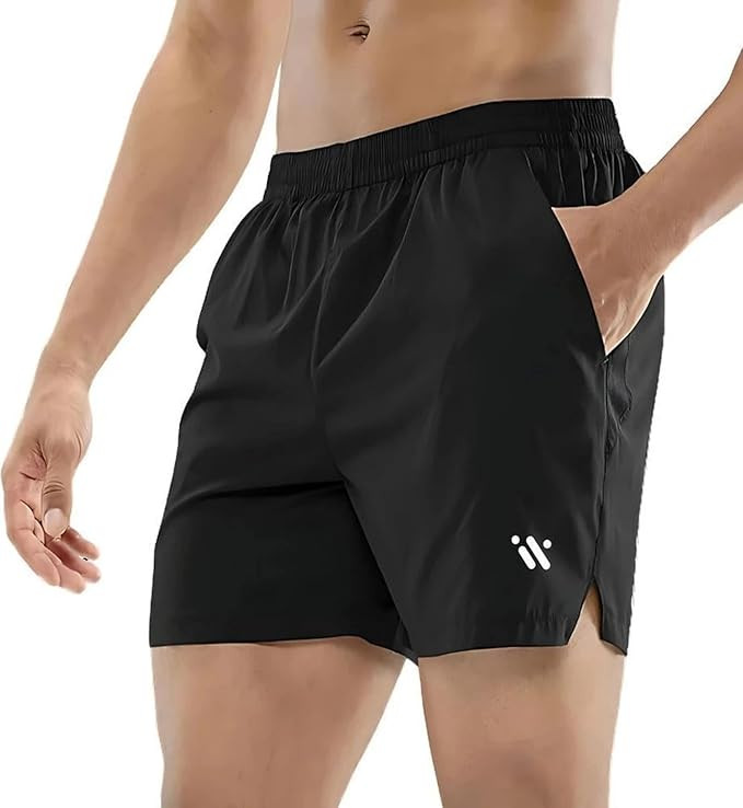 Men's Lycra Gym Shorts | Stretchable Running Shorts for Men | Quick Dry Sports Shorts with Pockets | Elastic Waist Active Wear | Regular Fit