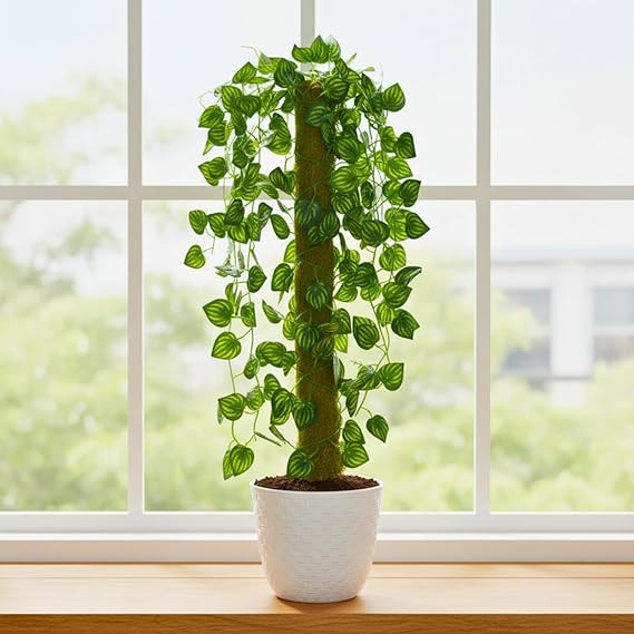 fancymart Artificial Green Leaf Hanging Creeper on Moss Stick (Without Pot) – 60 cm Tall Hanging Creeper Plant for Indoor Home, Office, Restaurant & Café Decoration