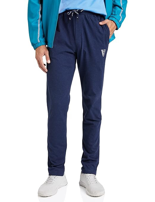 Van Heusen Men’s Track Pant | Side Zipper Pockets |Mid-Rise| Comfort Fit | Cotton Blend | Breathable & Casual | Easy Stain Release| Anti-Static Fabric | Activewear | Drawstrings | Style 50052