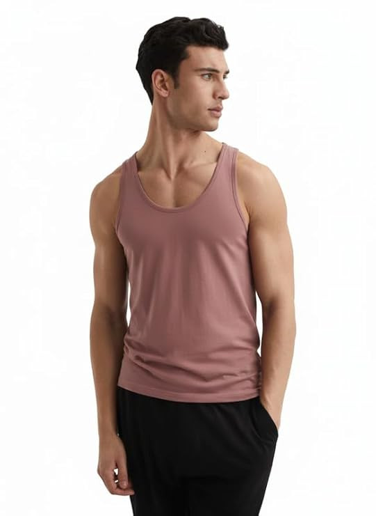 Moirai Premium 100% Cotton Vest for Men Sweat Absorbent Round Neck Slim Fit Undershirt Innerwear Men Tank Top Gym Vest Baniyan