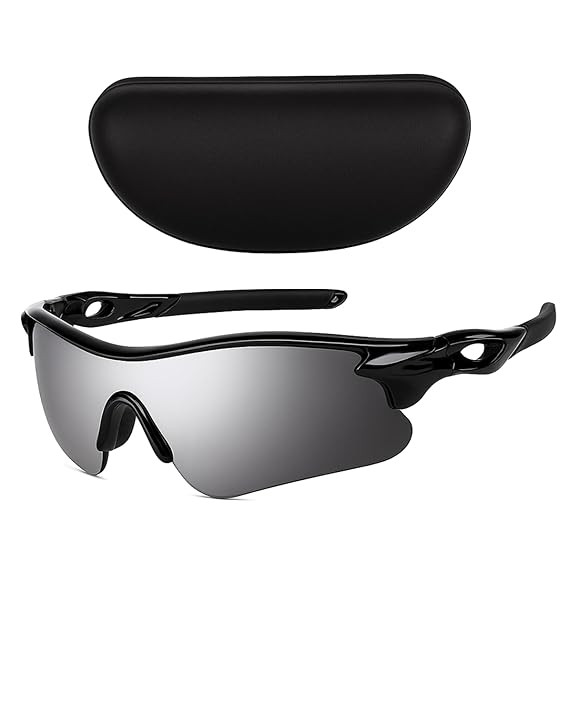 Zynic Men’s Stylish Sports Sunglasses with Case| UV400 Protection Classic Wrap Around Googles |Sports Shades for Driving,Cyclining Outdoor & Travel