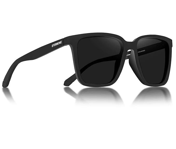 EFERMONE® Polarized Sunglasses for Men and Women 100% UV Protection Outdoor Travelling Sports Bikes Cars Driving and Hiking (Square | Medium)
