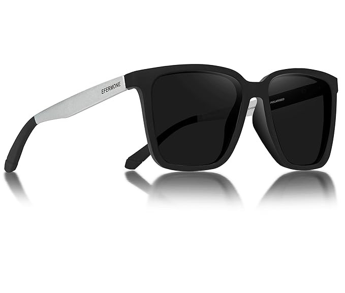 EFERMONE® Polarized Sunglasses for Men and Women 100% UV Protection Outdoor Travelling Sports Bikes Cars Driving and Hiking (Square | Medium)