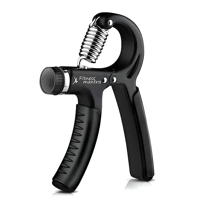 Fitness Mantra® Weight Adjustable Hight Quality Hand Gripper for Men & Women |Hand Grip|Finger Exerciser|Power Gripper|Hand Exerciser Equipment|Hand Strengtheners|Black| 10KG-60KG|,Polypropylene