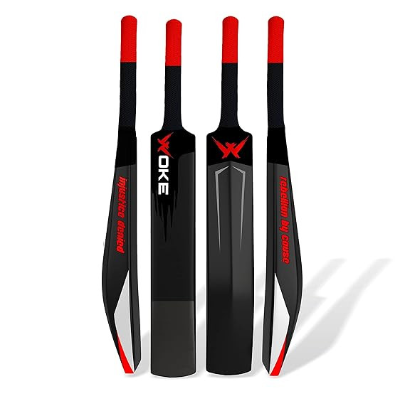 Woke Stalwart Heavy Duty Plastic Cricket Bat,Full Size (34” X 4.5”inches) Premium Bat for All Age Groups – Kids/Boys/Girls/Adults (STALWART (Black))