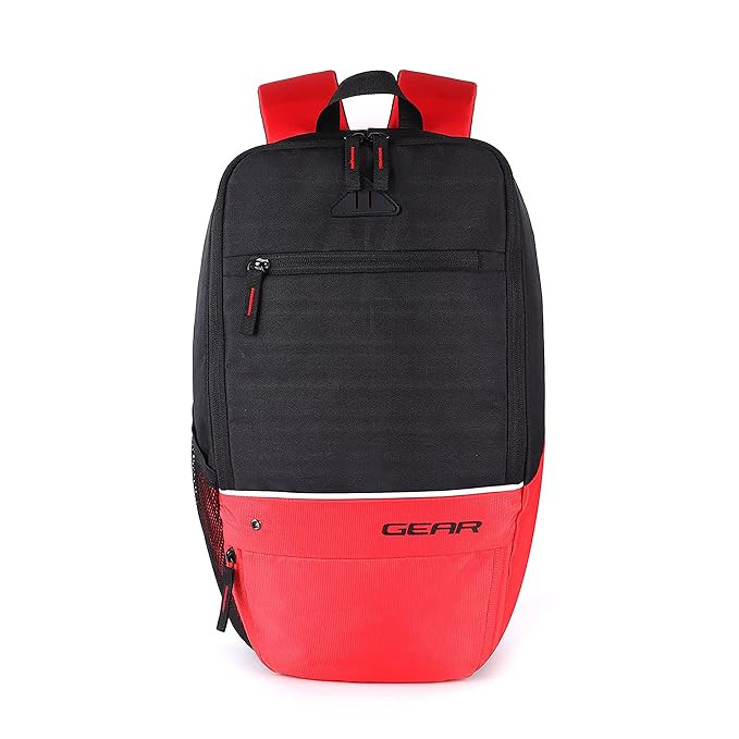Gear Superior XL 16"/17L Small Water Resistant Backpack | Casual Backpack | College Bag |Travel Bag For Men/Women (Black - Fl. Green)