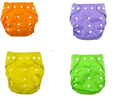 Chinmay Kids Combo of Reusable Baby Washable Cloth Diaper Nappies with Multi Layered Micro- Fibre Baby Insert Pads (Set of 2) (Assorted Colours) (Multi1)