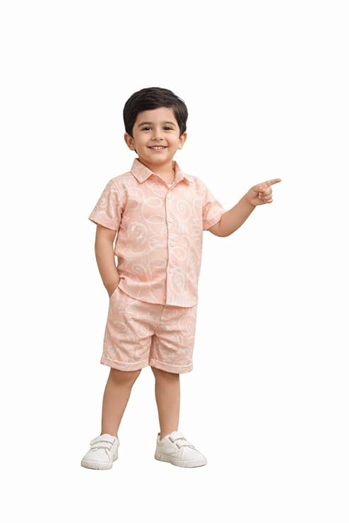 Varmuda Cotton Co-ord Set for Baby Boys | Soft & Breathable Kids Summer Outfit | Half Sleeve Shirt & Shorts Set | Comfortable Clothing