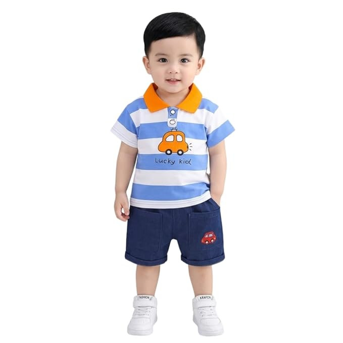 Tirupati Creation Stylish Baby Boy Dress Set with Printed T-Shirt and Shorts | Kids Clothes for Boys | Comfortable Kids Boys Dress for Daily Wear | Perfect Dress for Baby Boy
