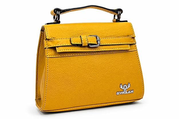 Compact Leather Handbag for Women, Small Structured Carry with Neat Finish and Organized Space, Handy Handbag for Short Trips and Essential Storage