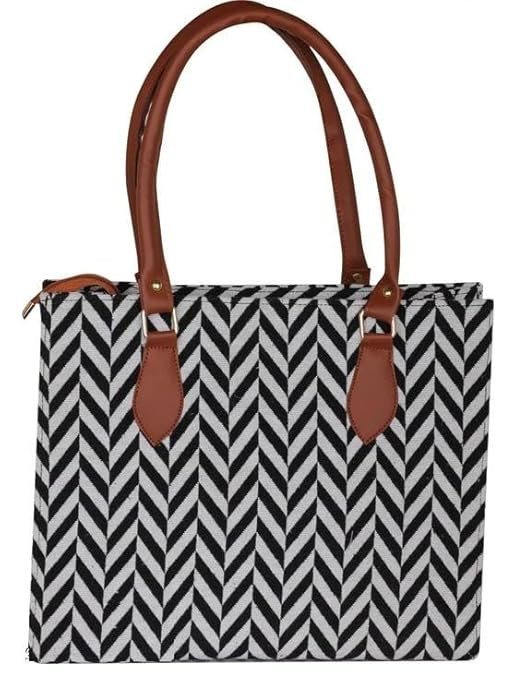 Elegantt Monochrome Structured Shoulder Handbag Black