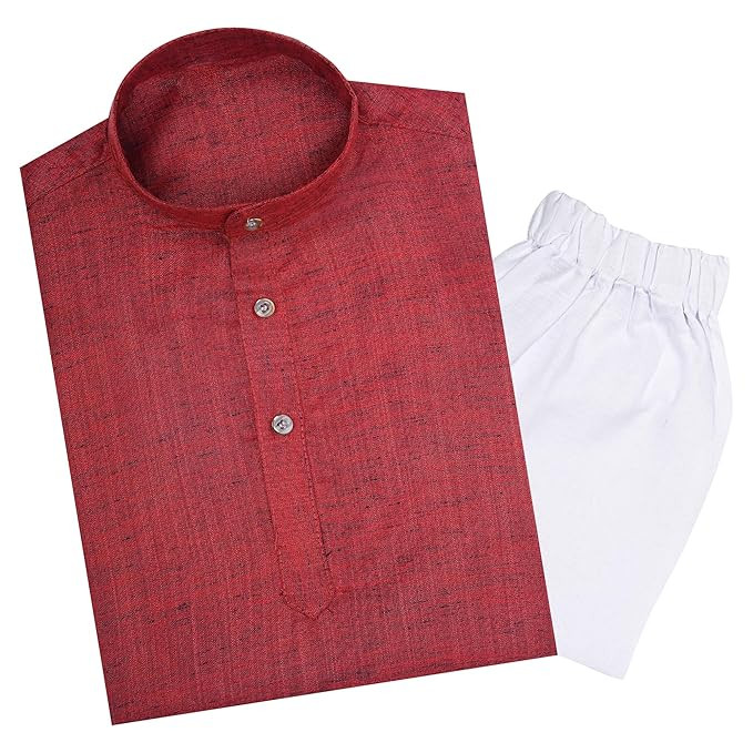 TinySteps Boys Kurta Pajama Set for 1-10 Years | Solid Color Cotton Ethnic Wear with Full Sleeves | Summer Comfortable Indian Outfit for Daily & Festive Occasions