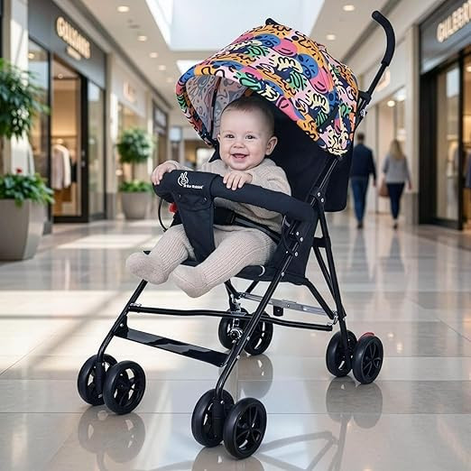 R for Rabbit Pixie Toddles Buggy and Stroller, Baby Stroller and Buggy for Baby, New Born, Kids - Buggy for Kids, Travel Friendly Portable Easy Foldable and Carry, Age 6-36 Months (Black Multi)