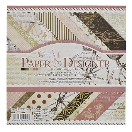 Asian Hobby Crafts Paper Designer Pattern Printed Sheets for DIY, Art and Crafts, School Project, Scrapbook and Decorative Craft Paper | Set of 36 Sheets | Size - 7"x7" Inches | DSM013