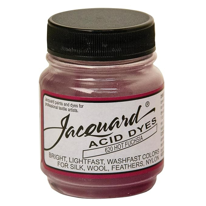 Jacquard Acid Dye for Wool, Silk and Other Protein Fibers, 1/2 Ounce Jar, Concentrated Powder, Hot Fuchsia 620