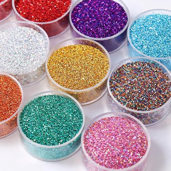 Crafts and Toys Eclet Fine Gl!tter for Resin, Set of 6 Colors, Extra Fine Resin Gl!tter Powder, Nail Glitter, Assorted Craft Gl!tter for Epoxy Resin Art, Body Face Hair Gl!tter Bulk, Gl!tter Tumbler Candle Making (S919)