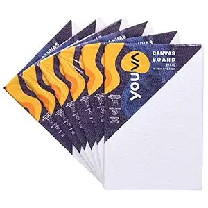 Navneet Youva |Cotton White Blank Canvas Boards for Painting, Acrylic Paint, Oil Paint Dry & Wet Art Media|4" x 6" |Pack of 6 (23966)