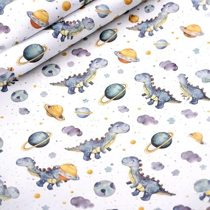 Sivayaa Gift Wrapping Paper Sheets for Kids Birthday | Dinosaur Space Planets Theme Gift Wrap Rolls for Boys & Girls- 19.5 x 29.5 Inches | Premium Wrapping Papers for Baby Shower, DIYs, Parties & Return Gifts (Pack of 6)