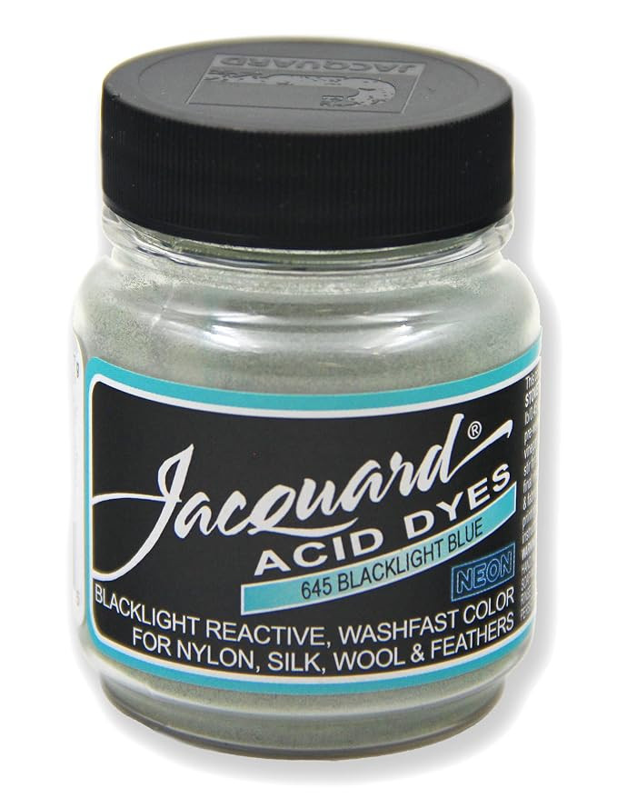 Jacquard Acid Dye - Blacklight Blue - 1/2 Oz Net Wt - Acid Dye for Wool - Silk - Feathers - and Nylons - Brilliant Colorfast and Highly Concentrated