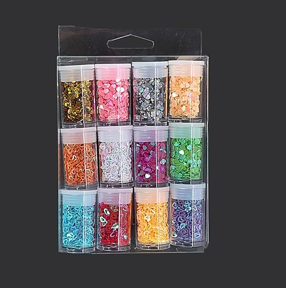 53ARTS Rainbow Chunks Glitter Sequins Set for Epoxy Resin, Arts & Crafts, Jewellery, Decorations, Nail Art, Body Makeup, Face, Slime, Festival Party Decoration